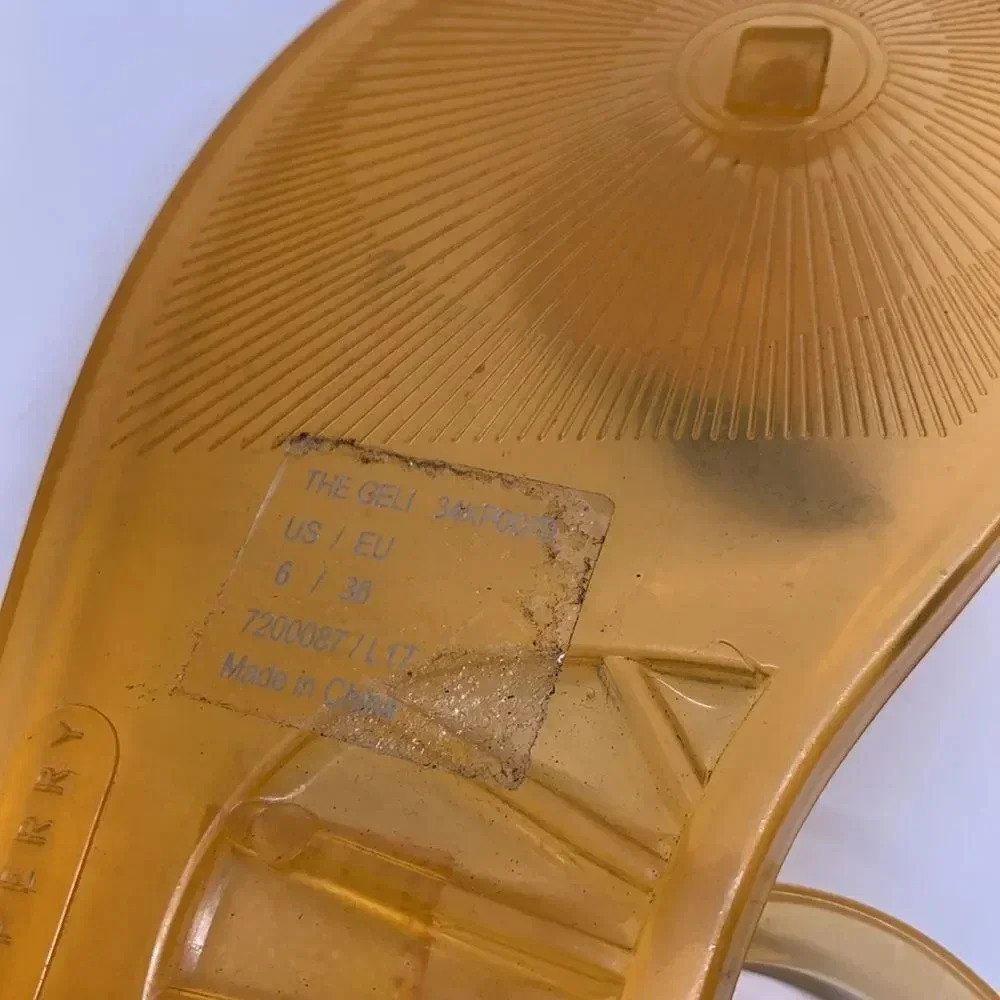 Katy Perry Jelly Sandals Flip Flops Orange Peach Fruit Ankle Strap PVC Size 6 - Picture 9 of 9